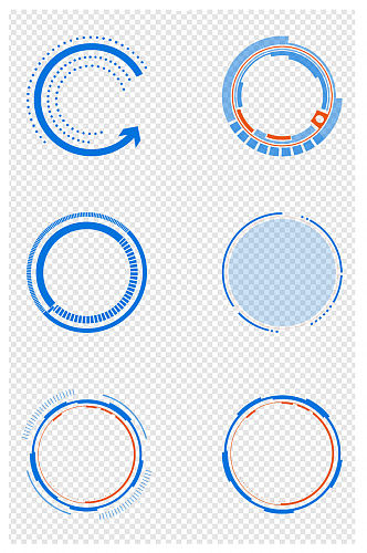 蓝色科技圆圈元素素材文字框