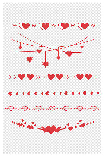 情人节红色爱心装饰素材