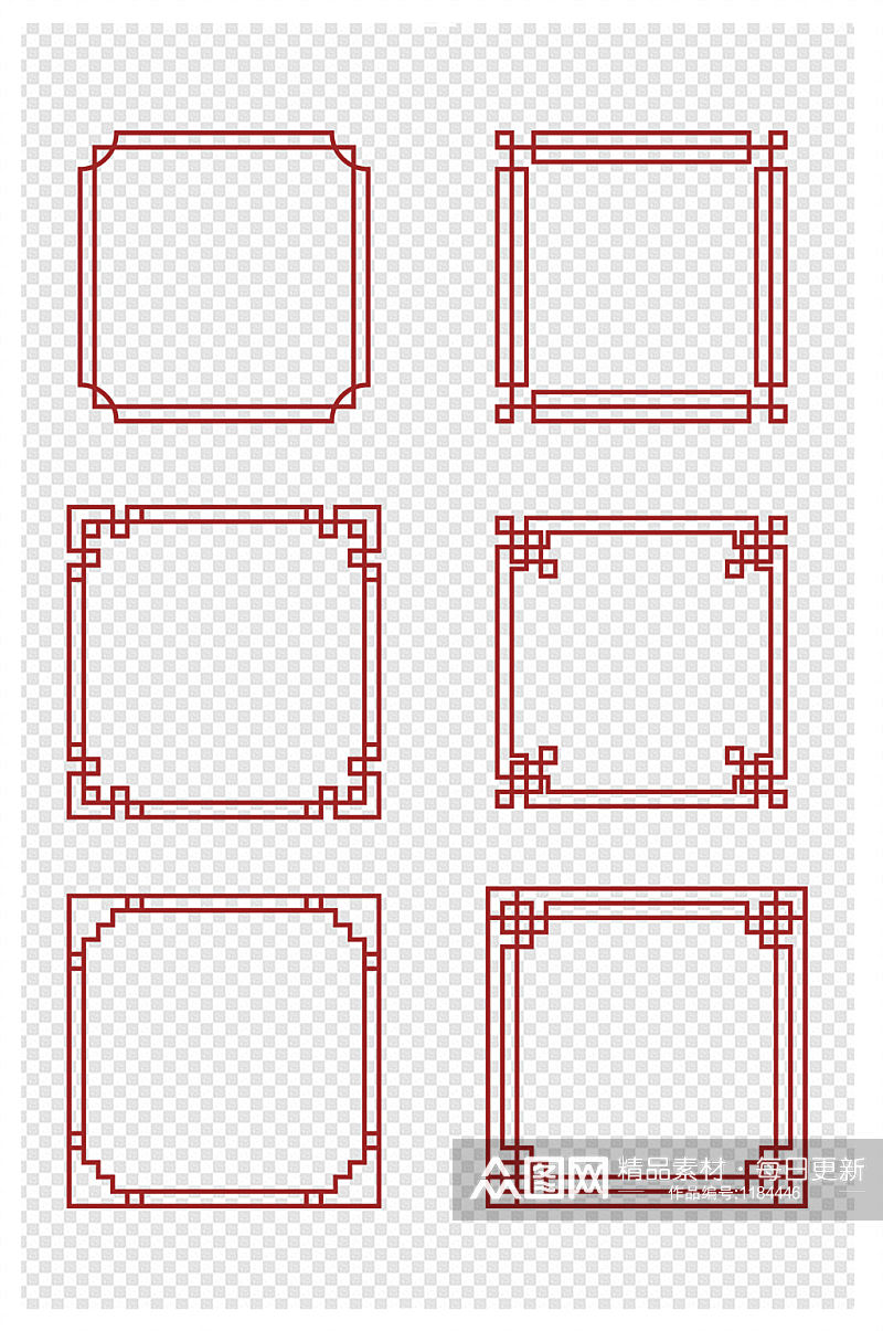 中国风中式古典边框框架文本框装饰素材素材