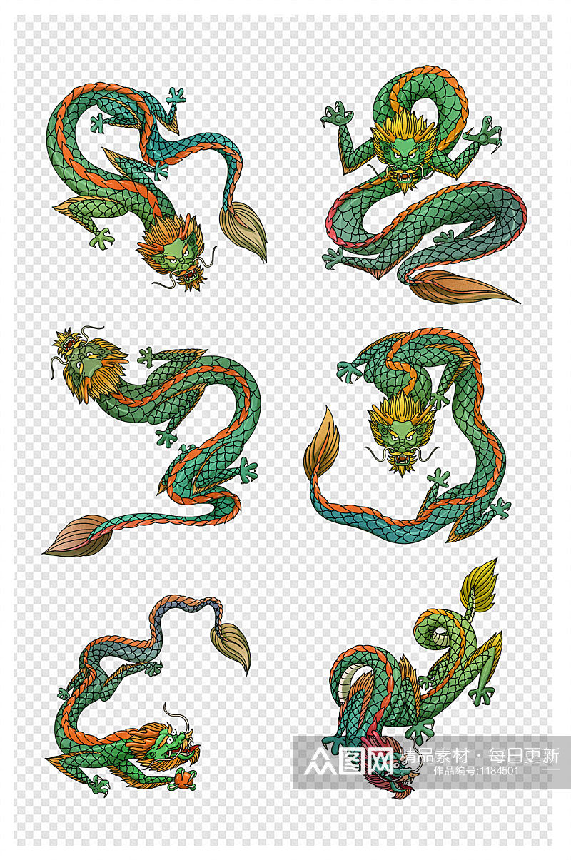 古典中国龙纹图集图片素材