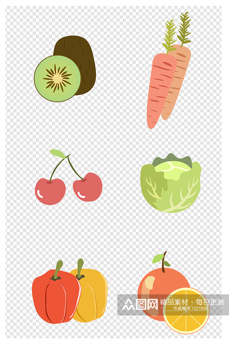 手绘果蔬图标图案素材素材