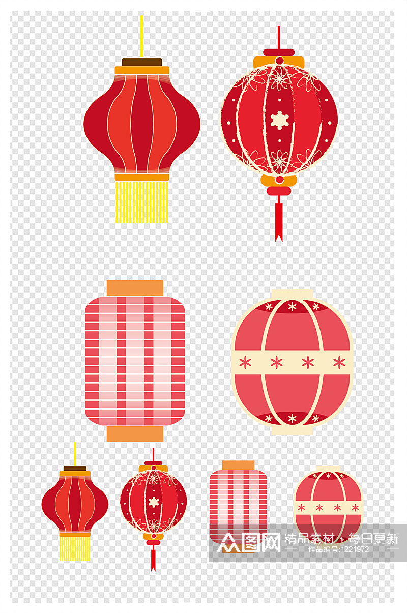 新年中国风红灯笼素材