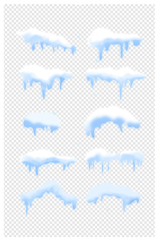 冬天积雪卡通元素-众图网