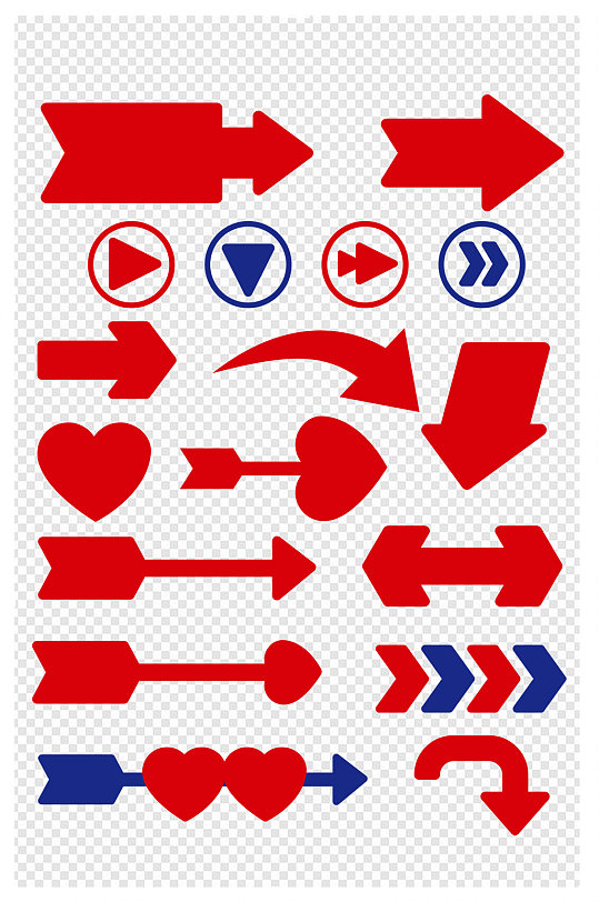 红色箭头图标素材箭头红心爱心设计素材-众图网