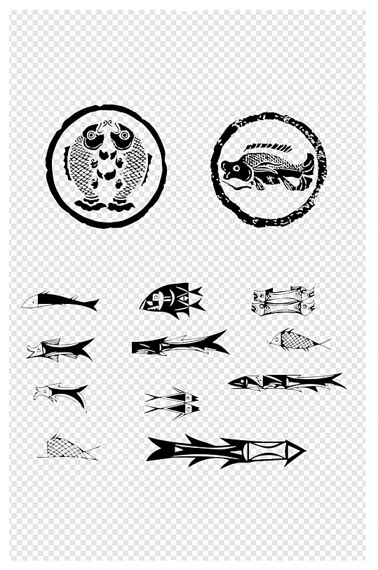 陶器中国传统图案古典鱼纹装饰