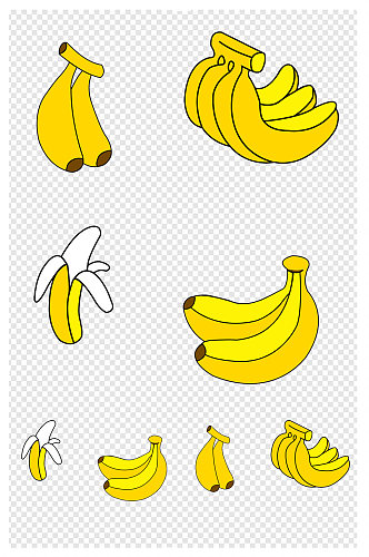 香蕉卡通手绘插画元素副本
