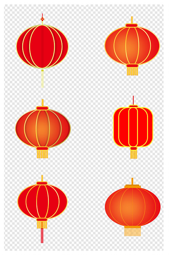 元宵节灯笼素材中式中国风装饰图案物件