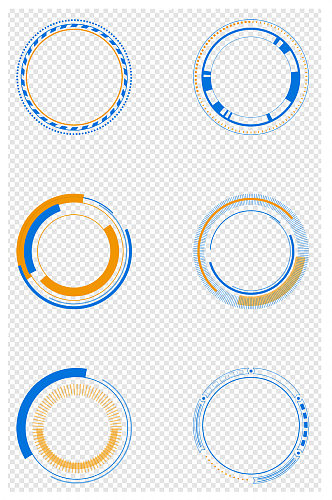圆圈圆形科技框文字框标题框边框