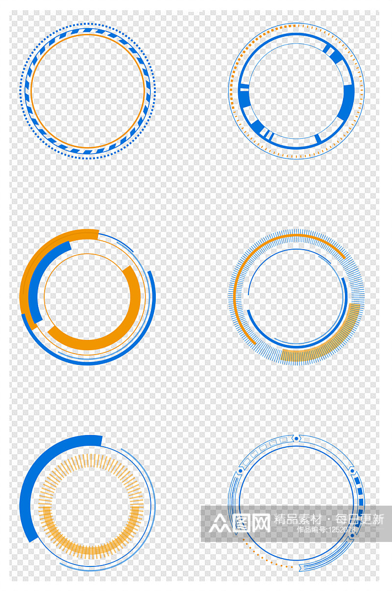 圆圈圆形科技框文字框标题框边框素材