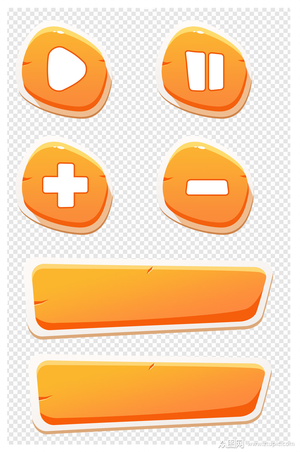 卡通按钮黄色蓝色可爱方圆游戏