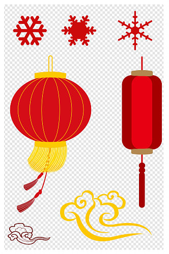 新年素材海报元素春节背景饰品冬季海报装饰