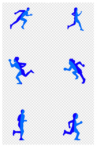 剪影人物奔跑元素图标设计