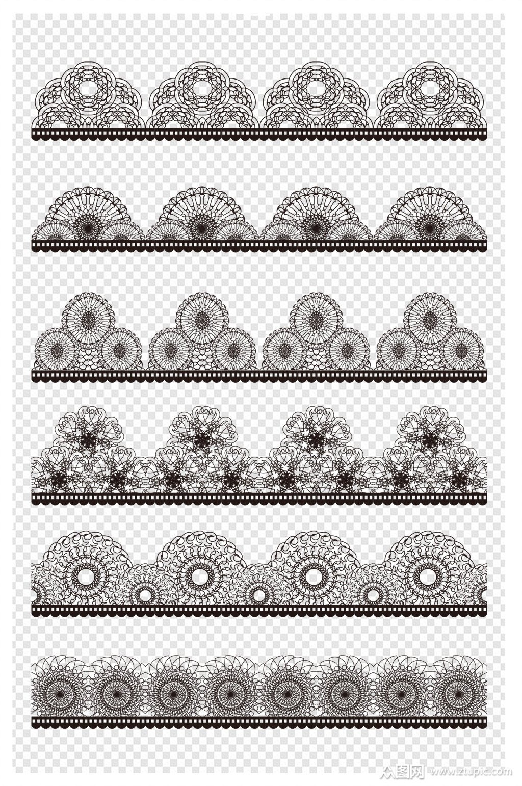 深色蕾丝花边素材