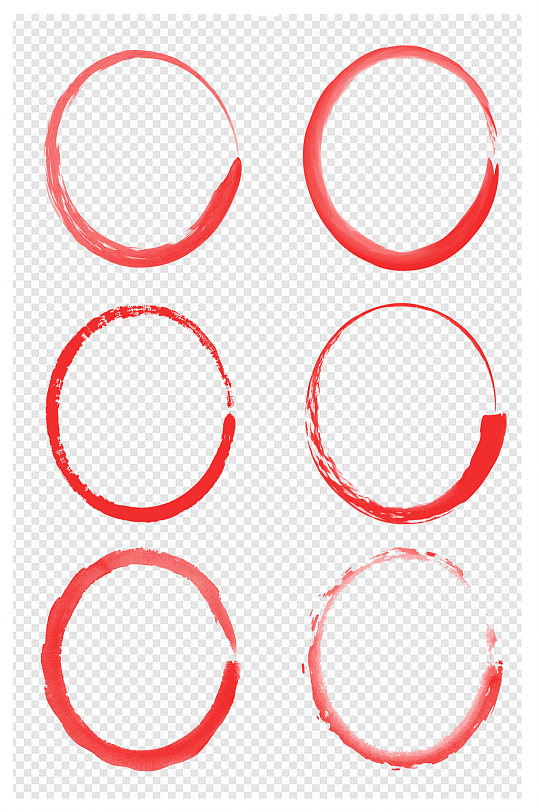 印章印泥朱砂中国红圆形素材