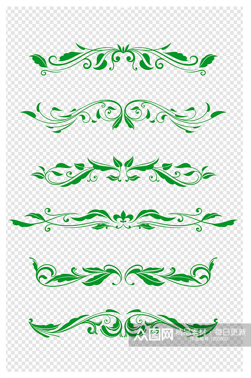 绿色欧式花纹装饰图啊素材