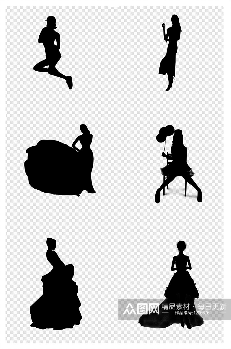舞蹈女性剪影图片素材