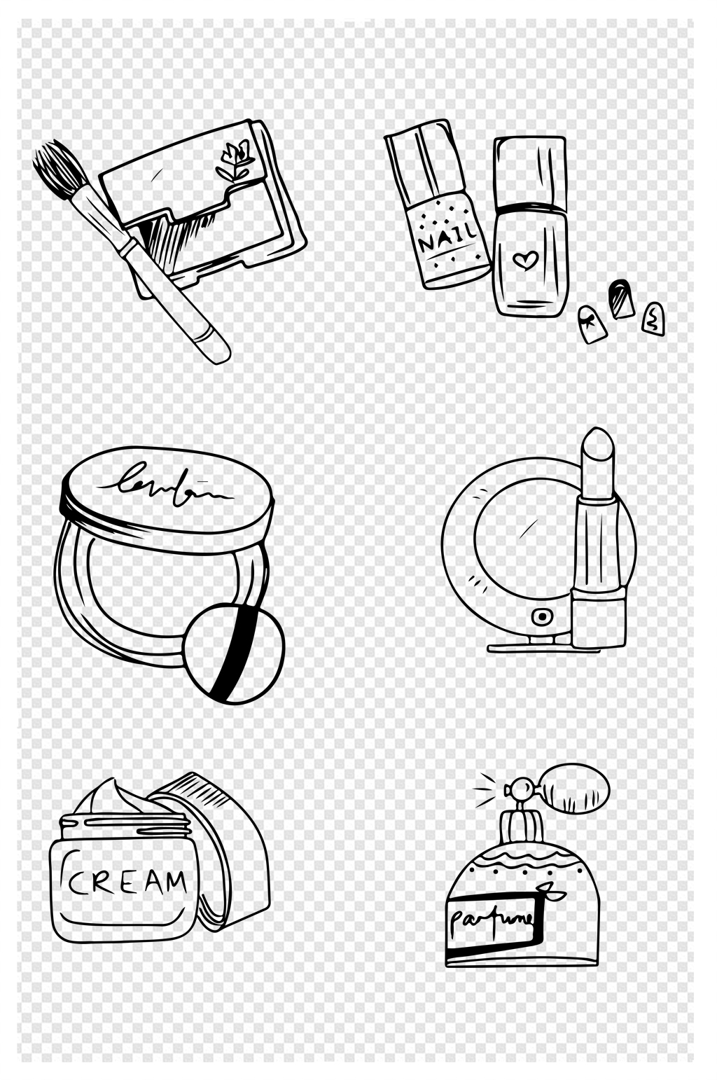 剪影线描画手绘化妆系列