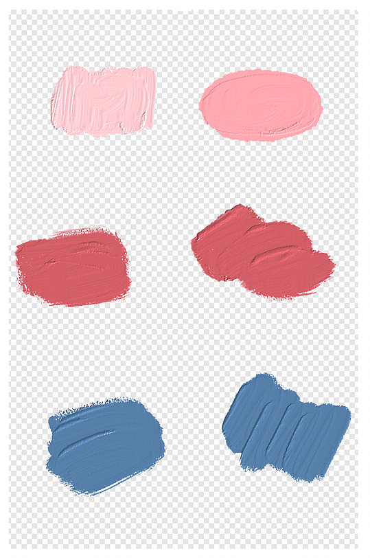 多彩油画笔刷红蓝色系