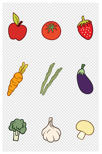 卡通手绘蔬菜水果元素