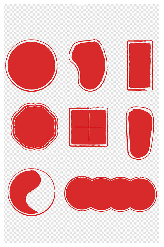 中国风红色印章标题框素材