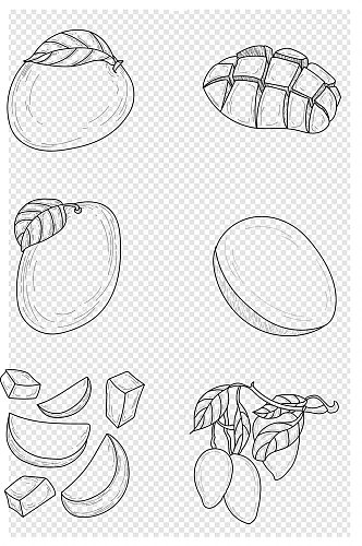 芒果套图黑白线稿