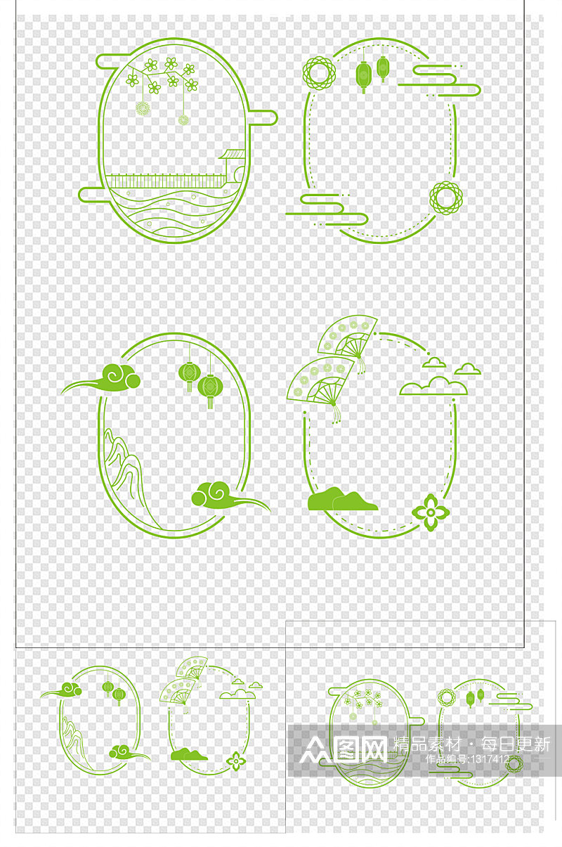 绿色边框图案图形素材素材