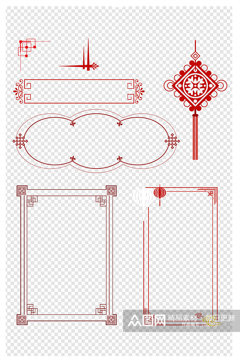 素材边框中国风中国结元素海报边框背景边框素材