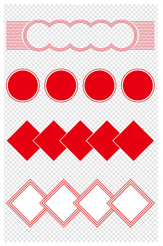 中式装饰边框标题框中国风红色元素