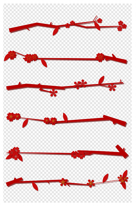 中国风传统节日元素梅花腊梅中式分割线