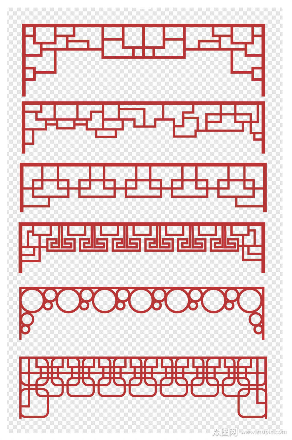 中式中国风雕花雕刻边框窗框窗格屏风