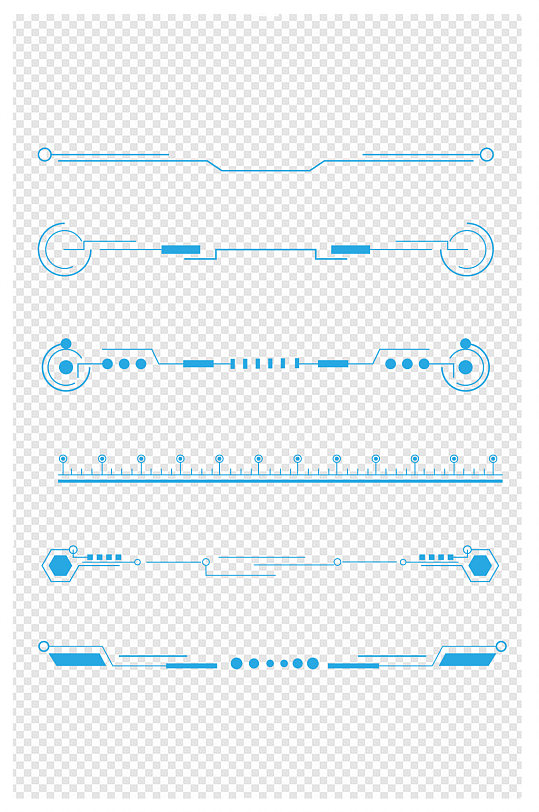 蓝色科技感商务文本分割线