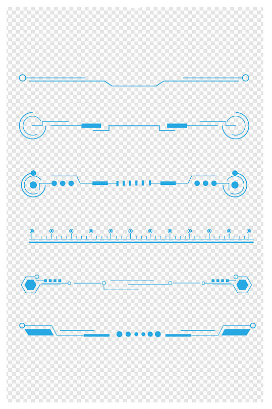 蓝色科技感商务文本分割线