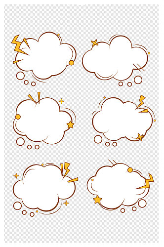气泡对话框云朵对话框内容框文本框卡通边框