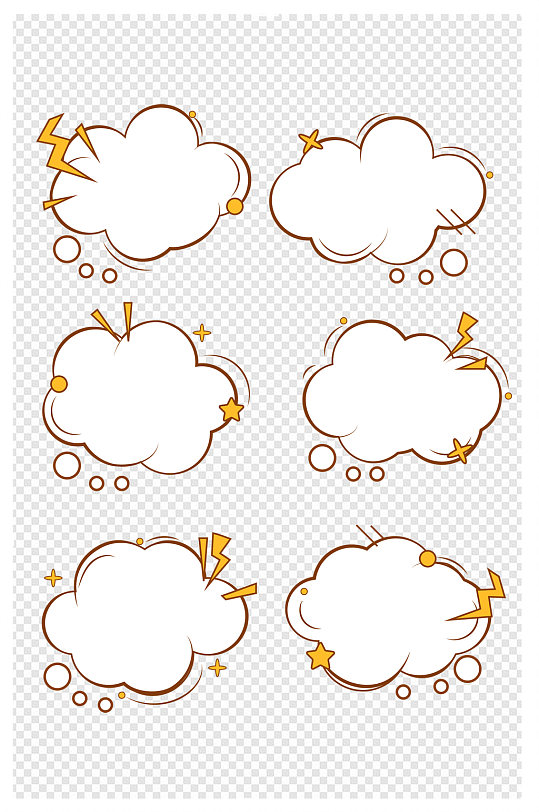 气泡对话框云朵对话框内容框文本框卡通边框