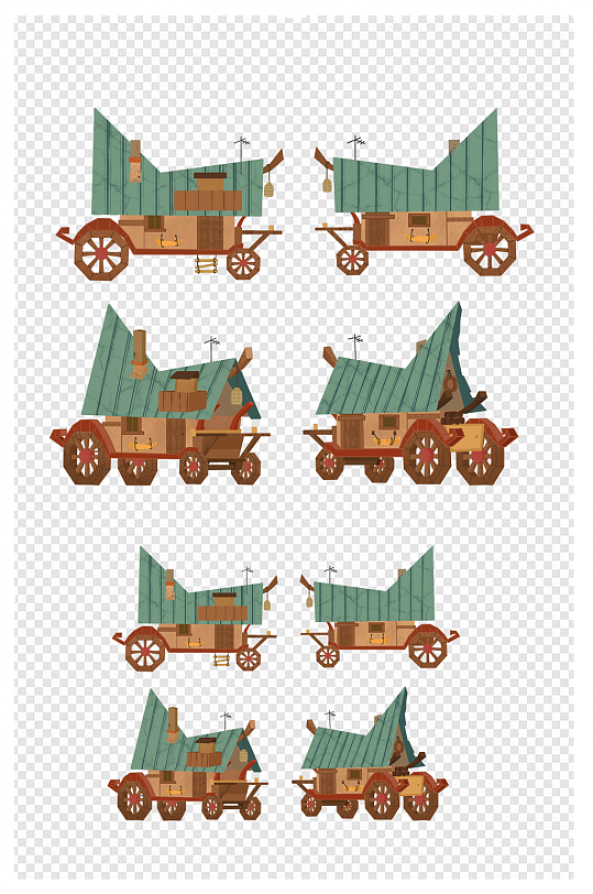 北欧古代木头原始房车