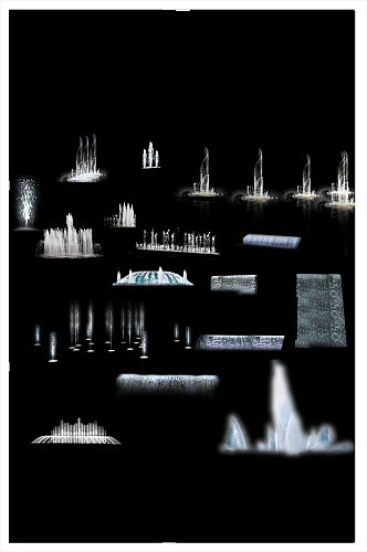 喷泉小品效果图喷泉素材喷泉