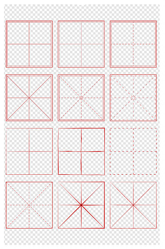 中式花纹底纹米字格田字格常用中国风素材