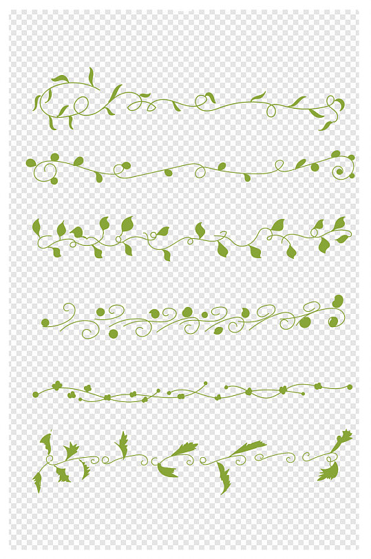 绿色藤条树叶叶子绿叶文本分割线花边