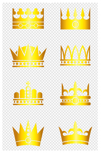 各种金色皇冠元素