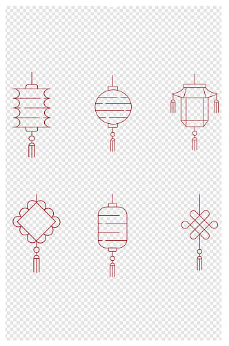传统立春除夕国庆灯笼元素
