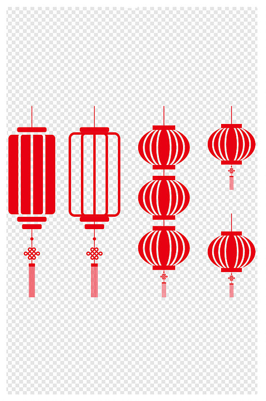 灯笼新年红色喜庆图标中国节日装饰元素