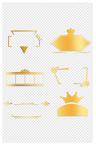 金底异形边框元素套图