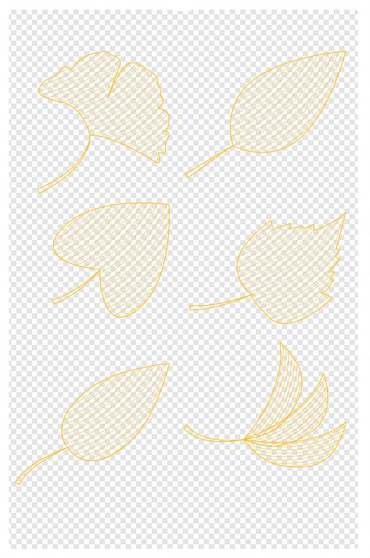 金色线条叶脉叶子植物叶片底纹花纹素材