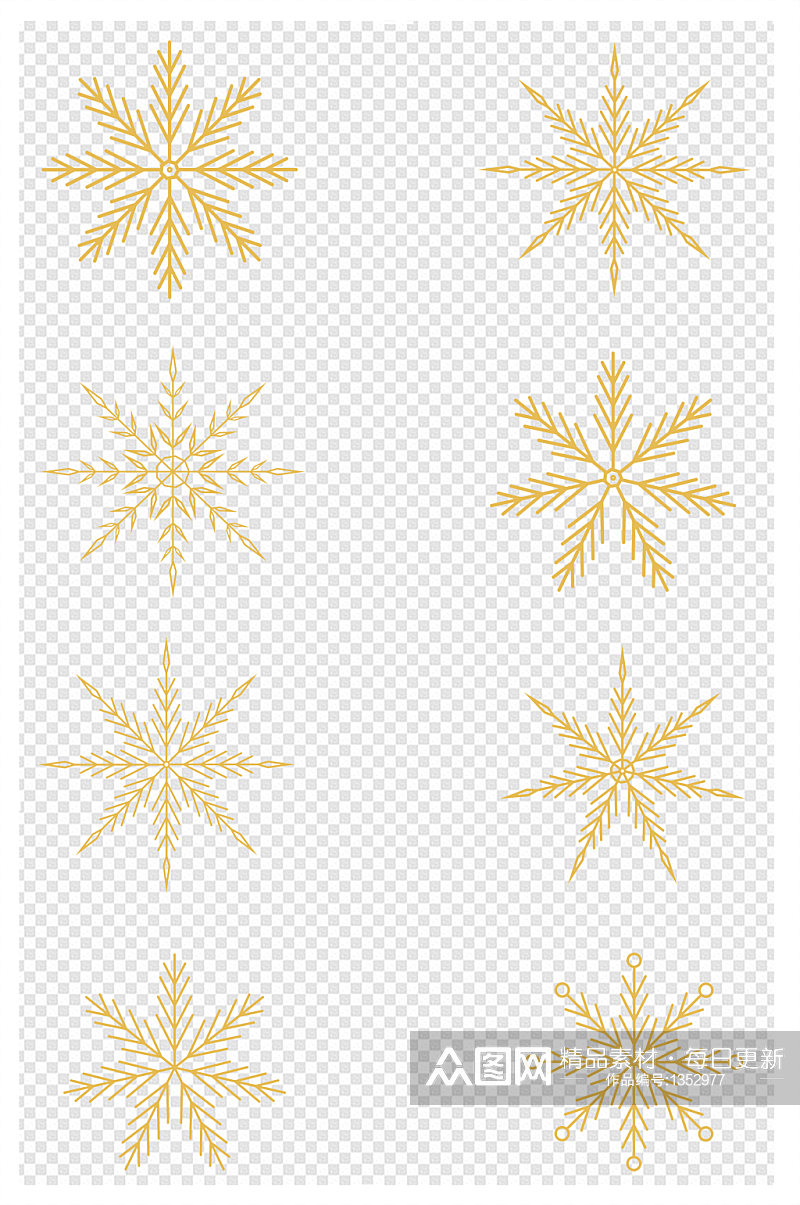 圣诞节雪花元素点缀装饰素材