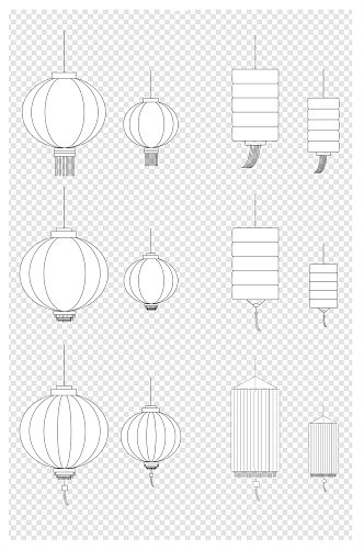 灯笼中国风元素春节简单节日插图