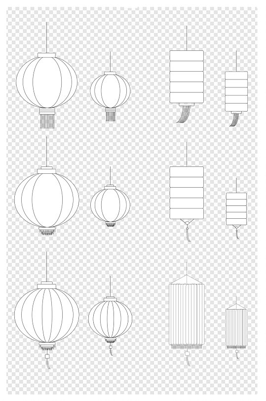 灯笼中国风元素春节简单节日插图
