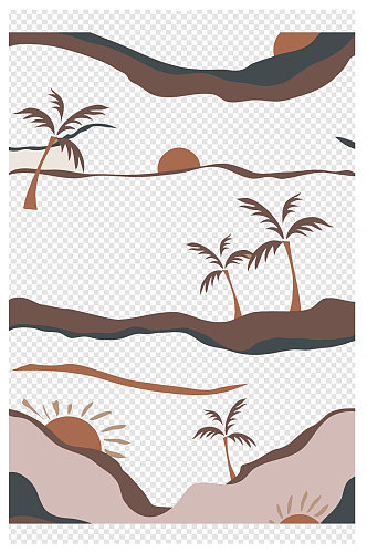 卡通环境热带高级灰椰树背景素材