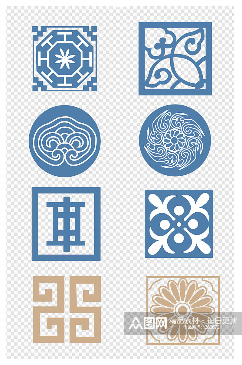 中国风传统纹样装饰纹样素材