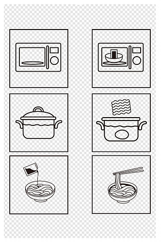 包装食用方法微波炉锅面条方便面调料包碗筷