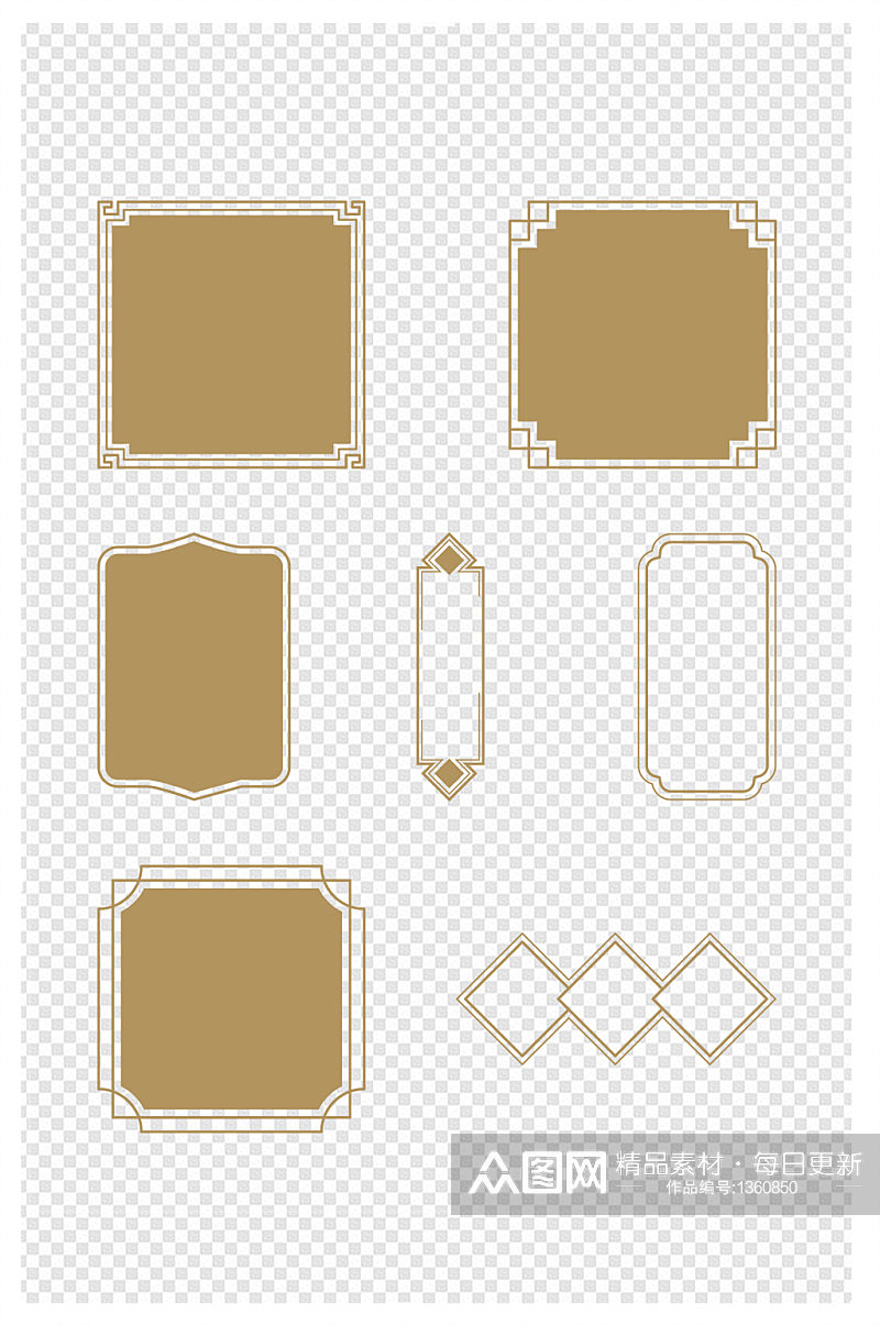 中国风中式花纹古典边框国潮招牌边框元素素材